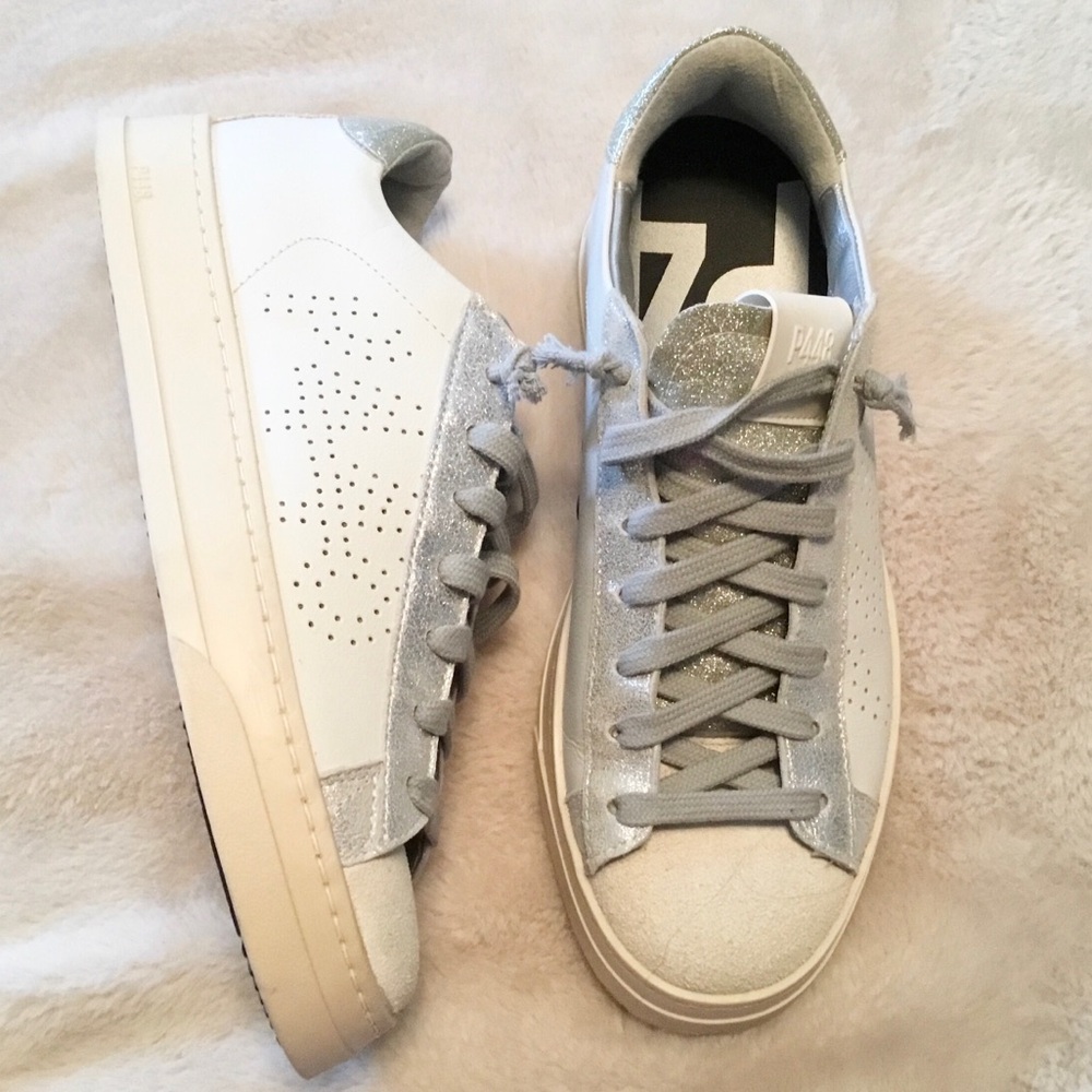 P448 Women's Sneakers in White & Silver - EU35
